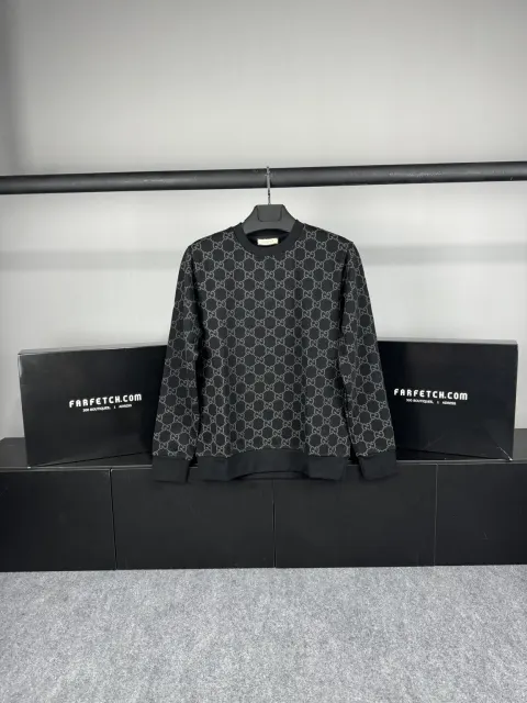 Gucci Monogram Logo Sweatshirt, Siyah
