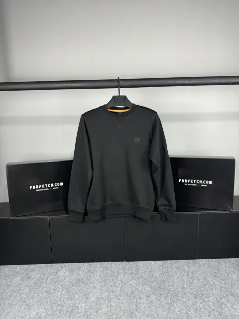Hugo Boss Nakış Logo Sweatshirt, Siyah