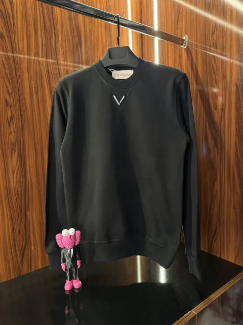 Valentino Metal Logo Sweatshirt, Siyah