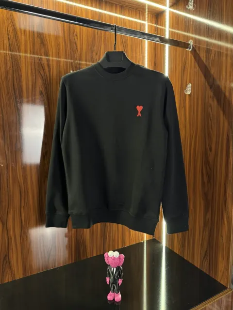 Ami Nakış Logo Sweatshirt, Siyah