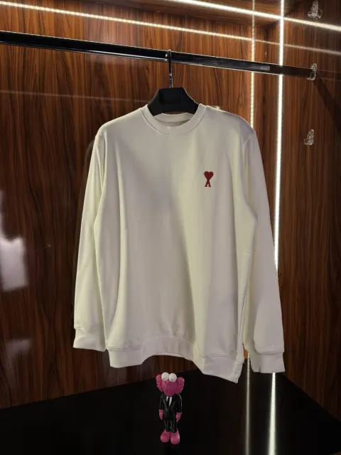 Ami Nakış Logo Sweatshirt, Beyaz