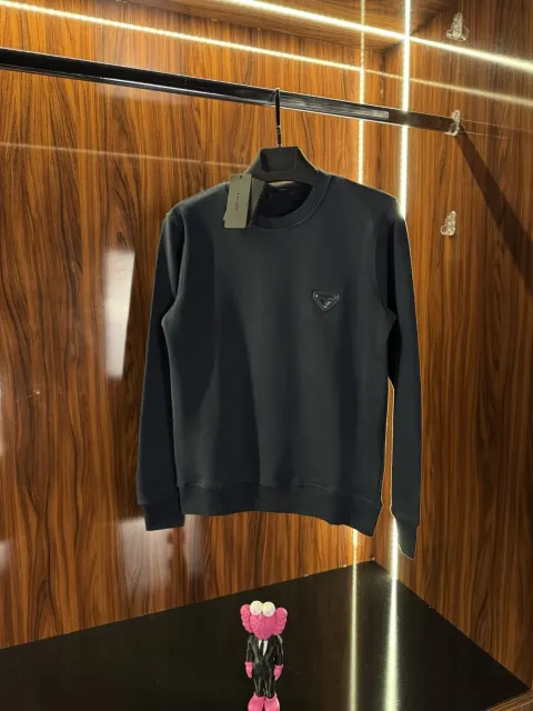 Prada Metal Logo Sweatshirt, Lacivert