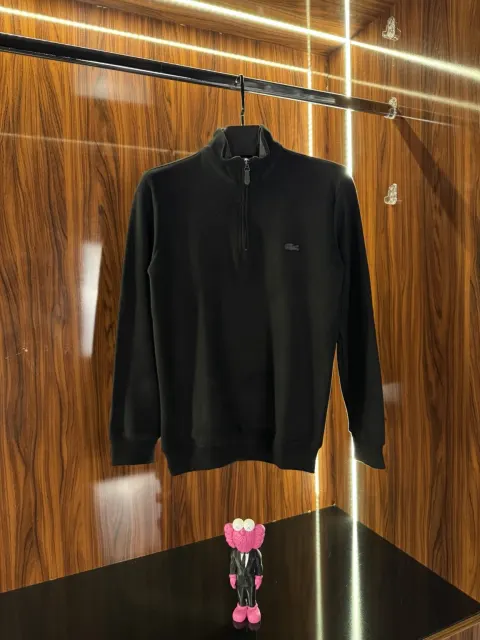 Lacoste Yarım Fermuar, Siyah