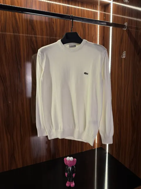 Lacoste Nakış Logo Örme Kazak, Beyaz