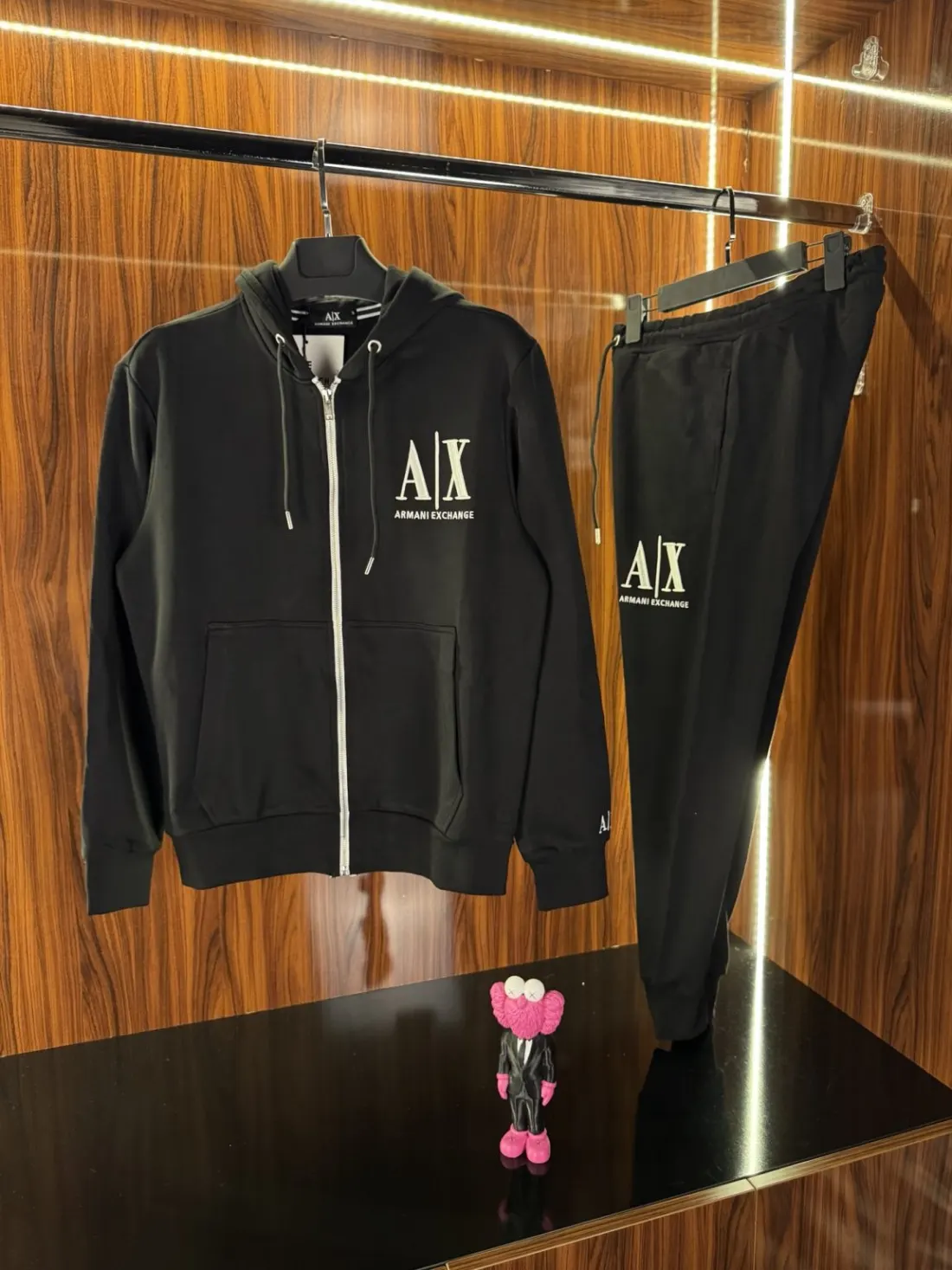 Armani Exchange Nakış Logo Eşofman Takım, Siyah