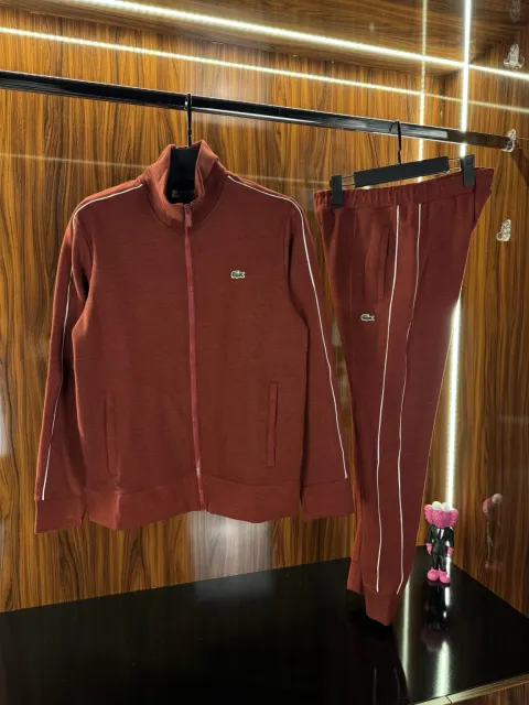 Lacoste Şerit Detay Eşofman Takımı, Bordo