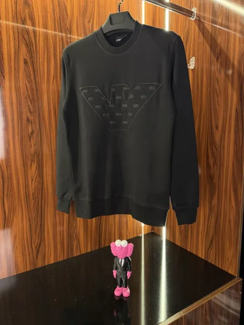 Armani Logo Detay Sweatshirt, Siyah