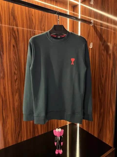Ami Nakış Logo Sweatshirt, Yeşil