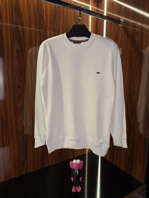 Tommy Hilfiger Nakış Logo Sweatshirt, Beyaz