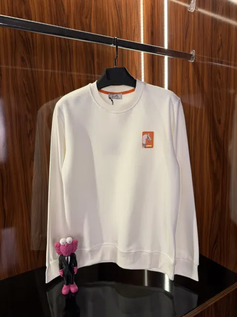 Hermes Logo Sweatshirt, Beyaz