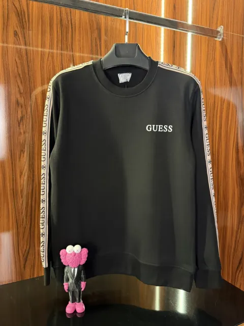 Guess Şeritli Sweatshirt, Siyah