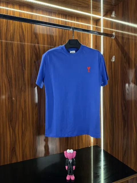 Ami Nakış Logo T-Shirt, Mavi