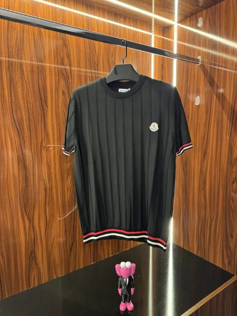 Moncler Nakış Logo Örme Triko, Siyah