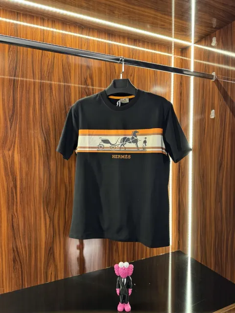 Hermes Logo T-Shirt, Siyah