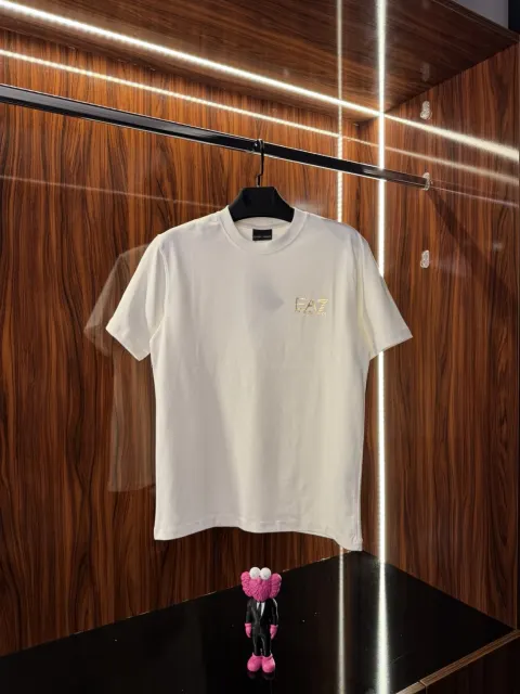 Emporio Armani Gold Logo T-Shirt, Beyaz