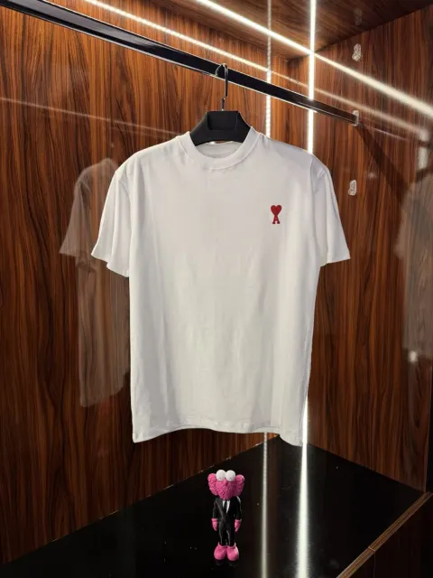 Ami Nakış Logo T-Shirt, Beyaz