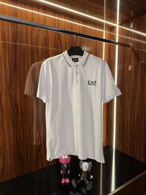 Emporio Armani Slikon Detay Polo Yaka, Beyaz