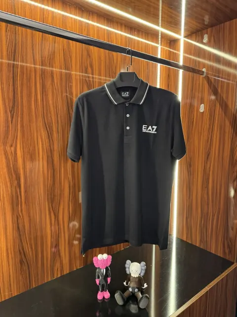 Emporio Armani Slikon Detay Polo Yaka, Siyah