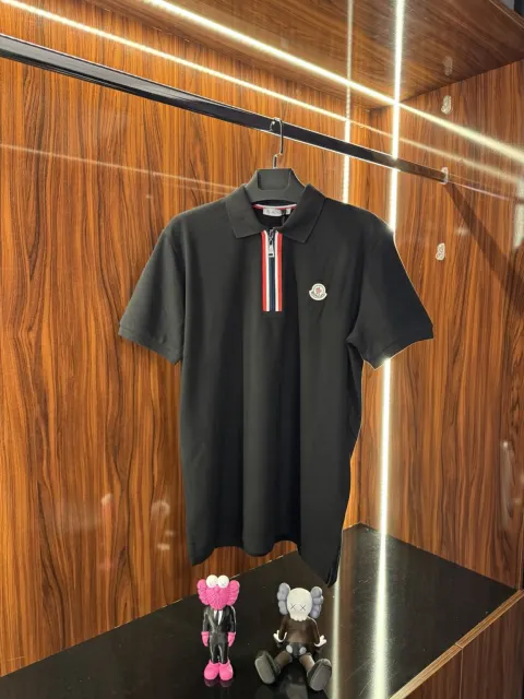 Moncler Fermuar Detay Polo Yaka, Siyah