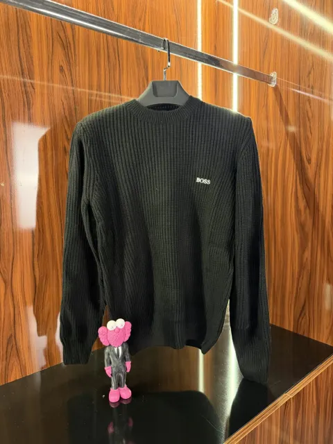 Hugo Boss Nakış Logo Kazak, Siyah