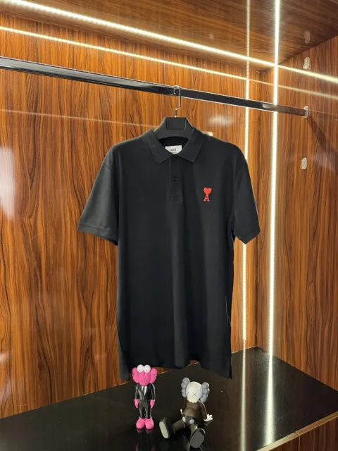 Ami Nakış Logo Polo Yaka, Siyah