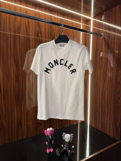 Moncler Nakış Logo Logo T-Shirt, Beyaz