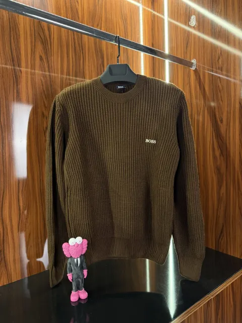 Hugo Boss Nakış Logo Kazak, Kahve