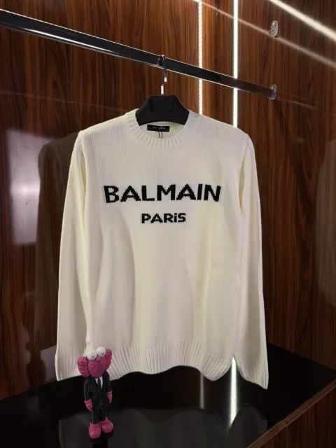 Balmain Logo Kazak, Beyaz