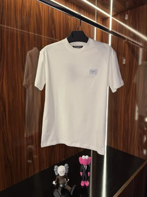 Dolce Gabbana Metal Logo T-Shirt, Beyaz