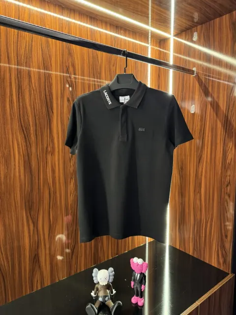 Lacoste Yaka Detay Nakış Logo Polo Yaka, Siyah