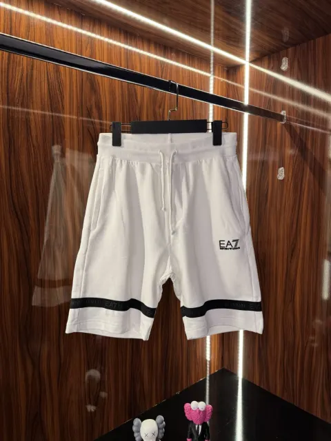 Emporio Armani Şeritli Şort, Beyaz