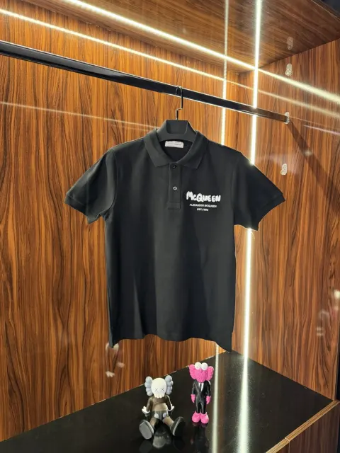Alexander McQueen Nakış Logo Polo Yaka, Siyah