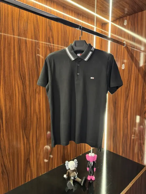 Tommy Hilfiger Yaka Detay Polo Yaka, Siyah
