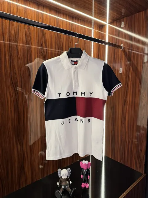 Tommy Hilfiger Nakış Logo Polo Yaka, Beyaz