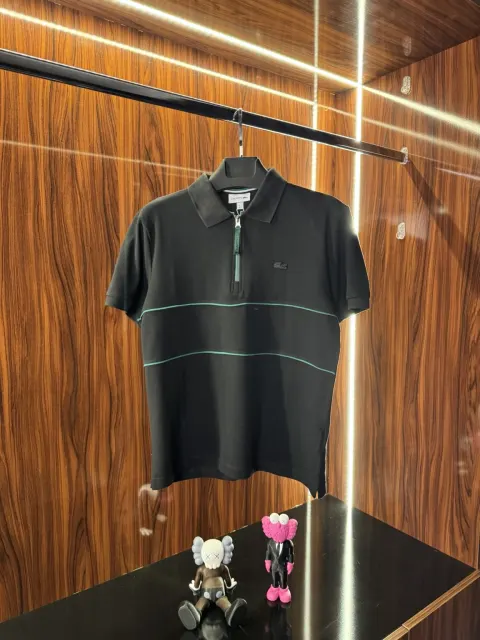 Lacoste Fermuarlı Polo Yaka, Siyah