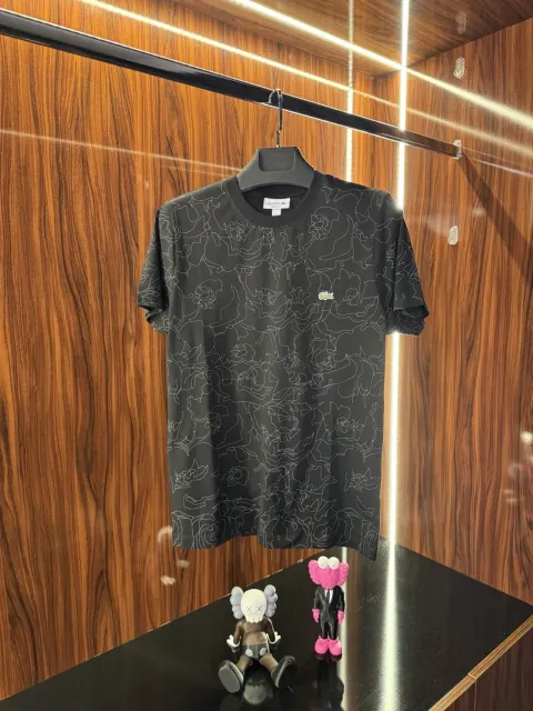 Lacoste Nakış Logo Desenli T-Shirt, Siyah
