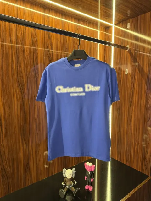 Dior Baskı T-Shirt, Mavi
