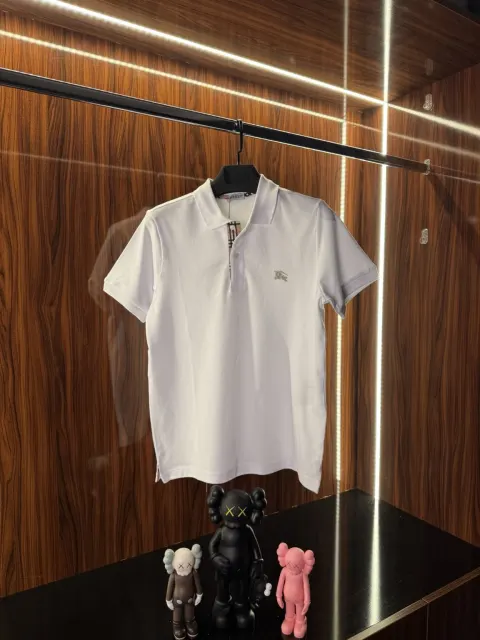 Burberry Nakış Logo Polo Yaka, Beyaz