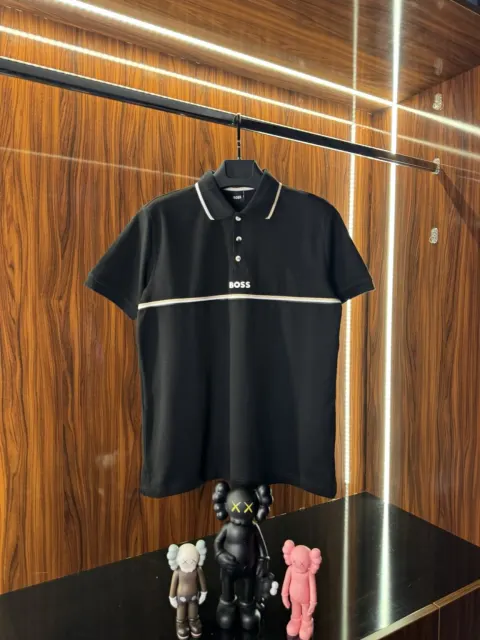 Hugo Boss Şeritli Polo Yaka, Siyah