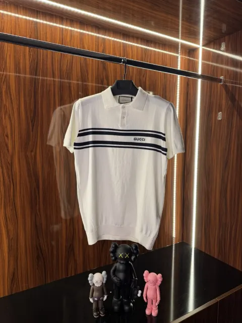 Gucci Şeritli Polo Triko, Beyaz