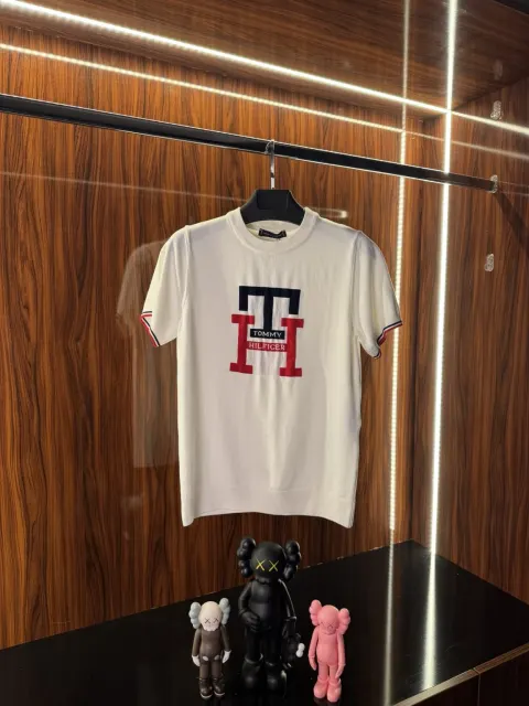 Tommy Hilfiger Nakış Logo Triko, Beyaz