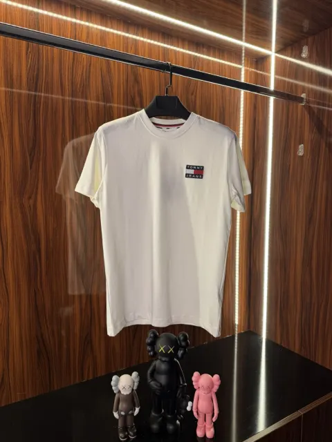 Tommy Hilfiger Nakış Logo T-Shirt, Beyaz