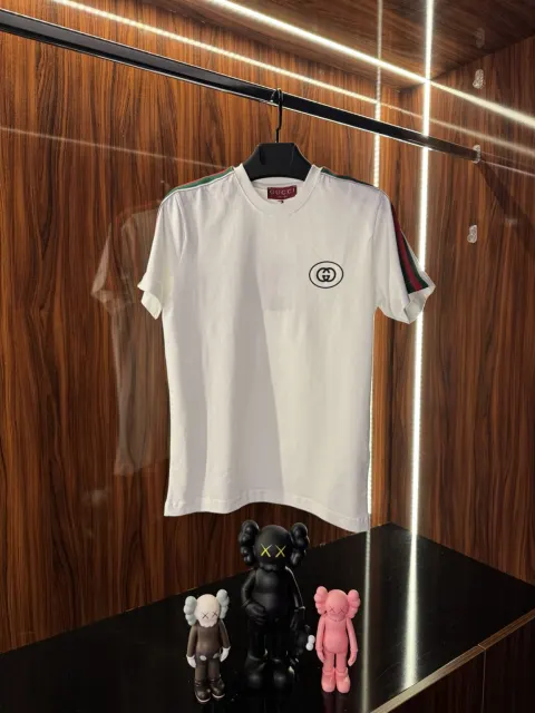 Gucci Kol Şeritli T-Shirt, Beyaz