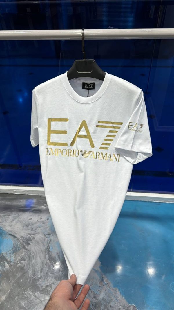 Emporio Armani Gold Logo T-Shirt | Beyaz - Image 2