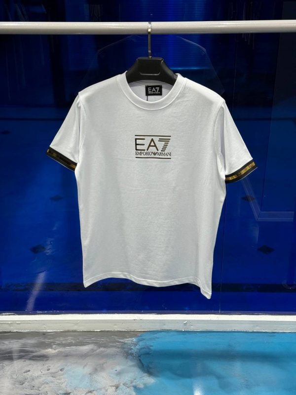 Emporio Armani Gold Logo T-Shirt | Beyaz