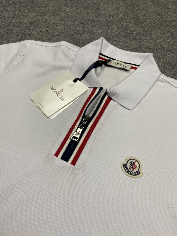 Moncler Fermuarlı Polo Yaka | Beyaz - Image 2