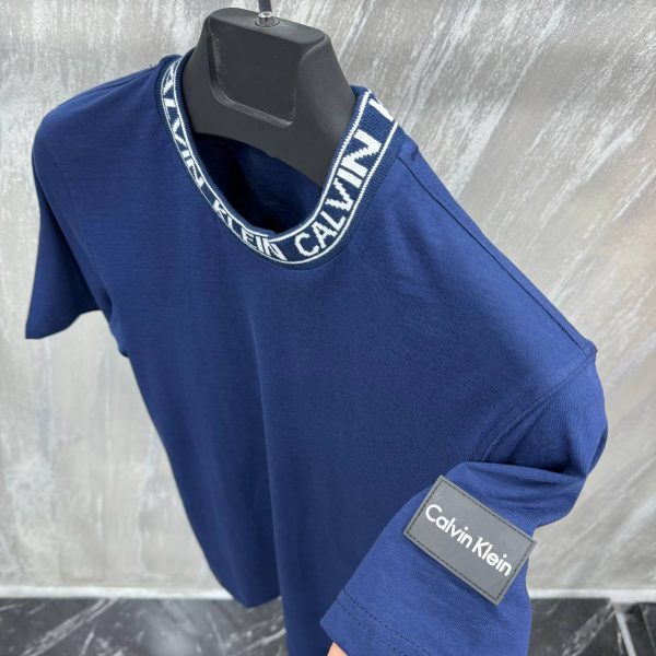 Calvin Klein Nakış Yaka T-Shirt | Lacivert - Image 2