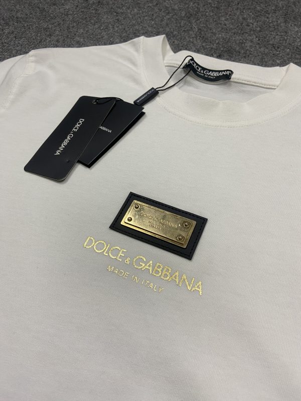 Dolce Gabbana Metal Logo T-Shirt | Beyaz - Image 2