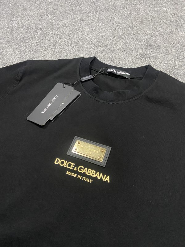 Dolce Gabbana Metal Logo T-Shirt | Siyah - Image 2