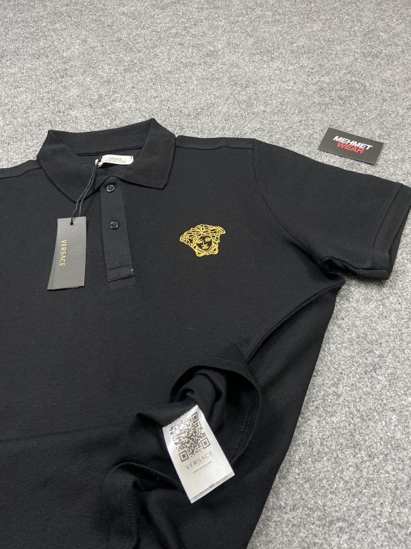 Versace Nakış Logo Polo Yaka | Siyah - Image 3